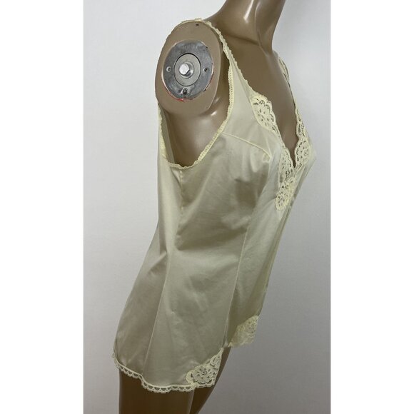 Vintage Vassarette Women's 36 Yellow Nylon Romper Teddy Lingerie - Picture 8 of 11